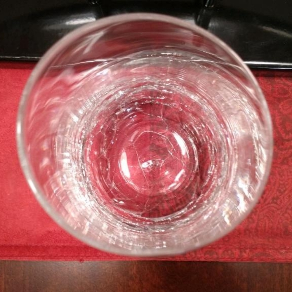 Pier 1-Clear Crackle Angled Rim Tumblers-4 - Picture 4 of 5